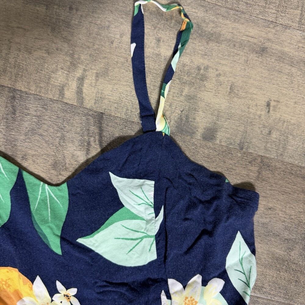 Old Navy Fit and Flare Cami Lemon Floral Dress Size Medium Womens Resort Wear - Picture 6 of 8